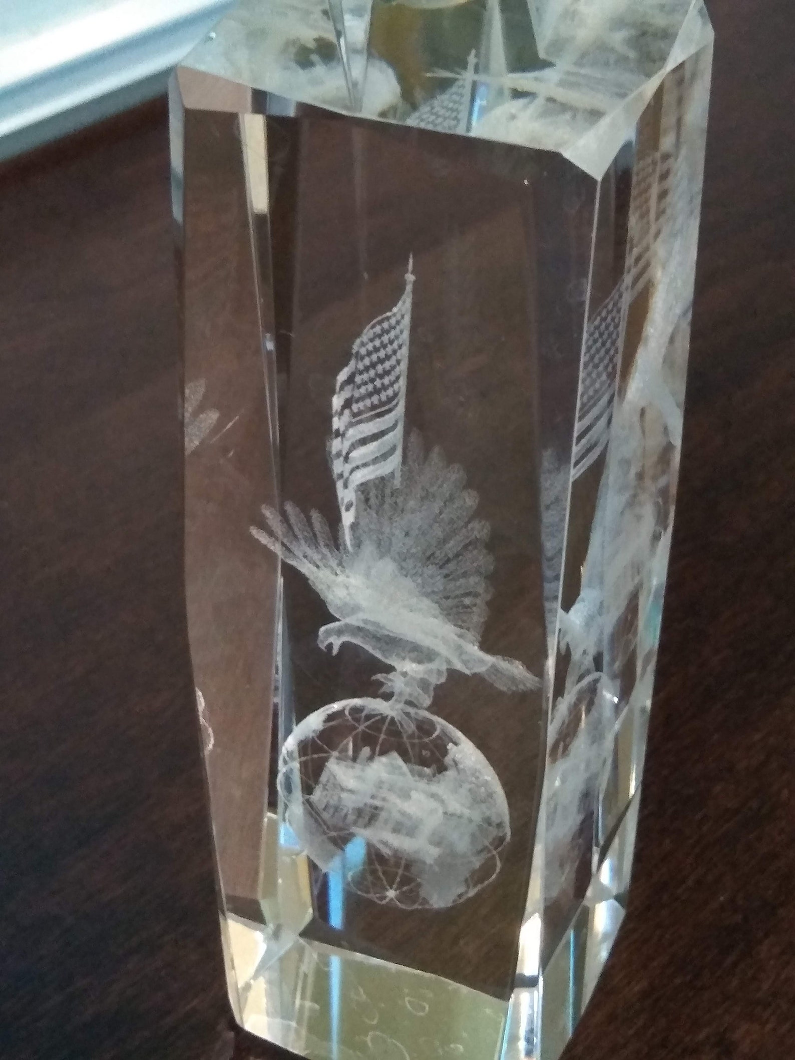 Vintage 3D Laser Etched Crystal Cube Block Paperweight. Etsy