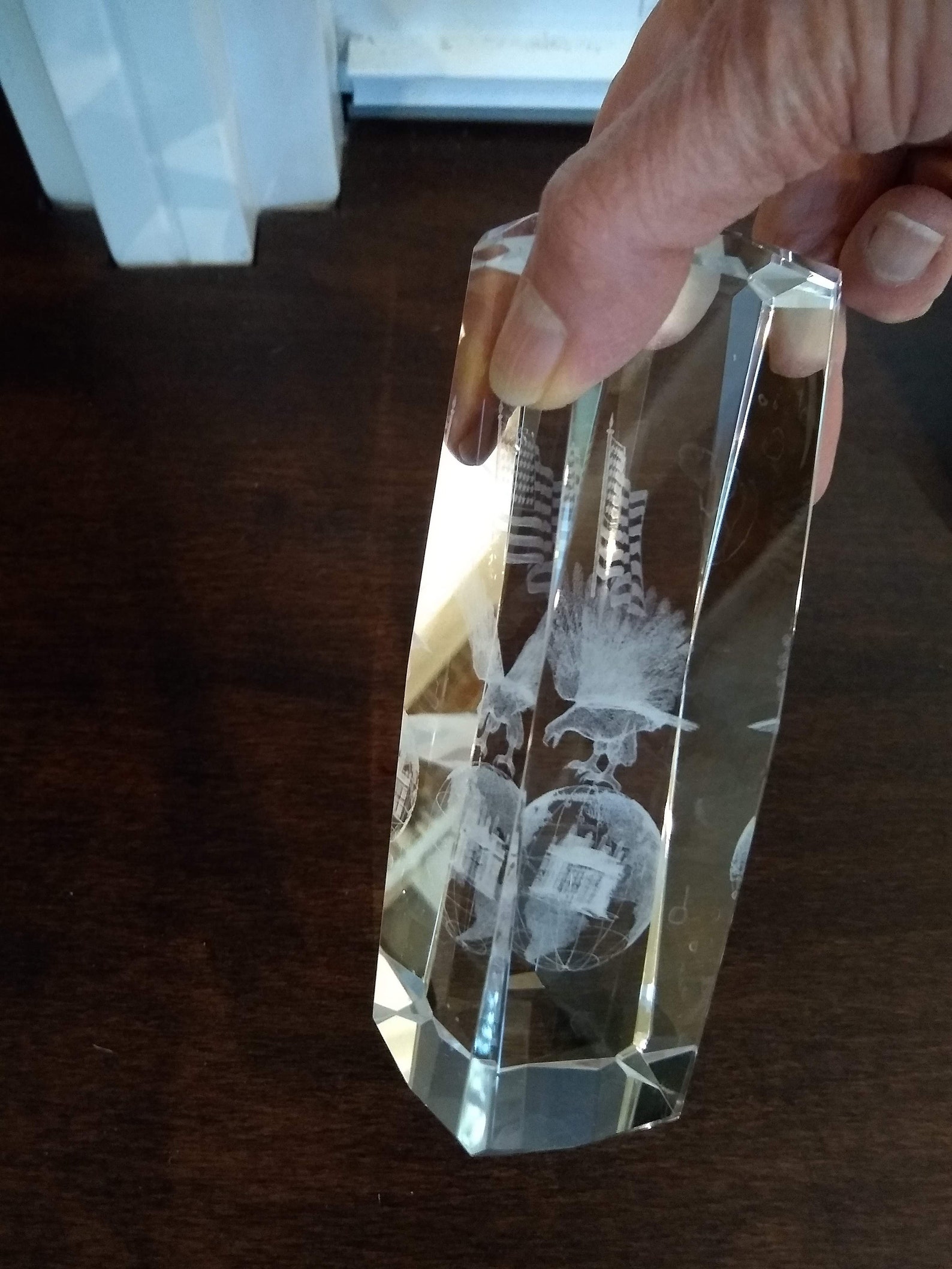 Vintage 3D Laser Etched Crystal Cube Block Paperweight. Etsy