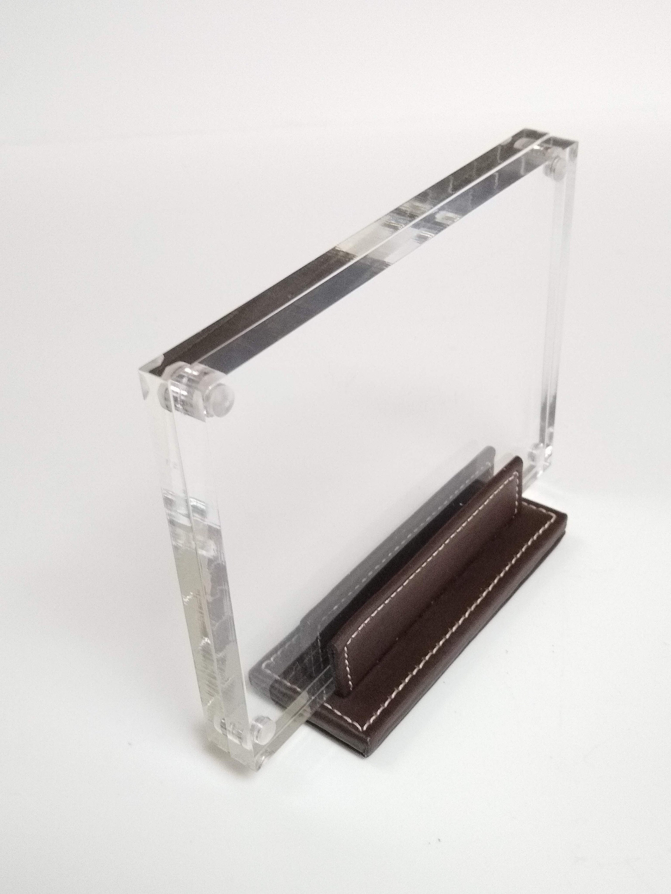 Vintage Coach Acrylic and Leather Magnetic Tabletop Floating 4x6