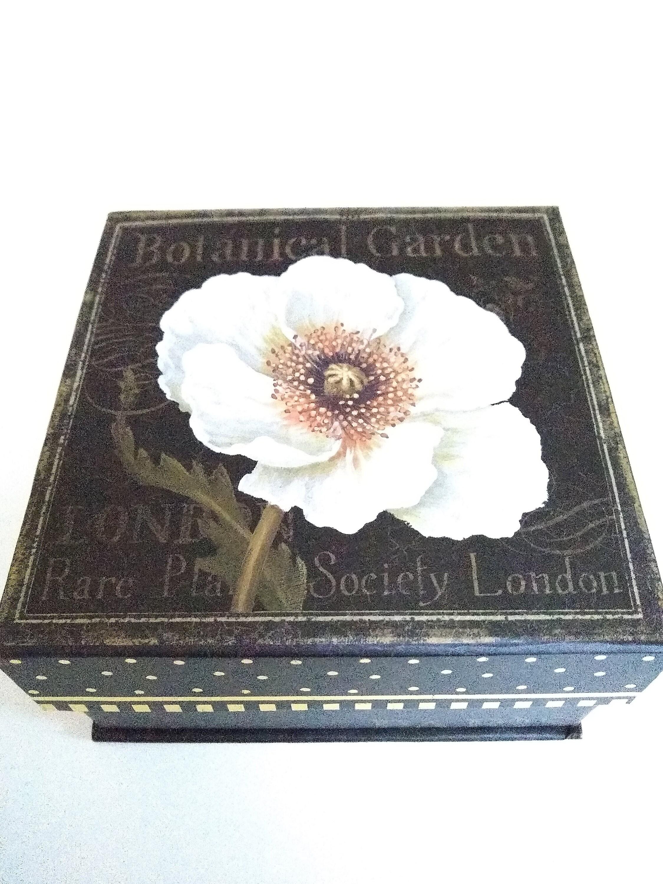 Vintage Decorative Storage Box Organizer Botanical Etsy