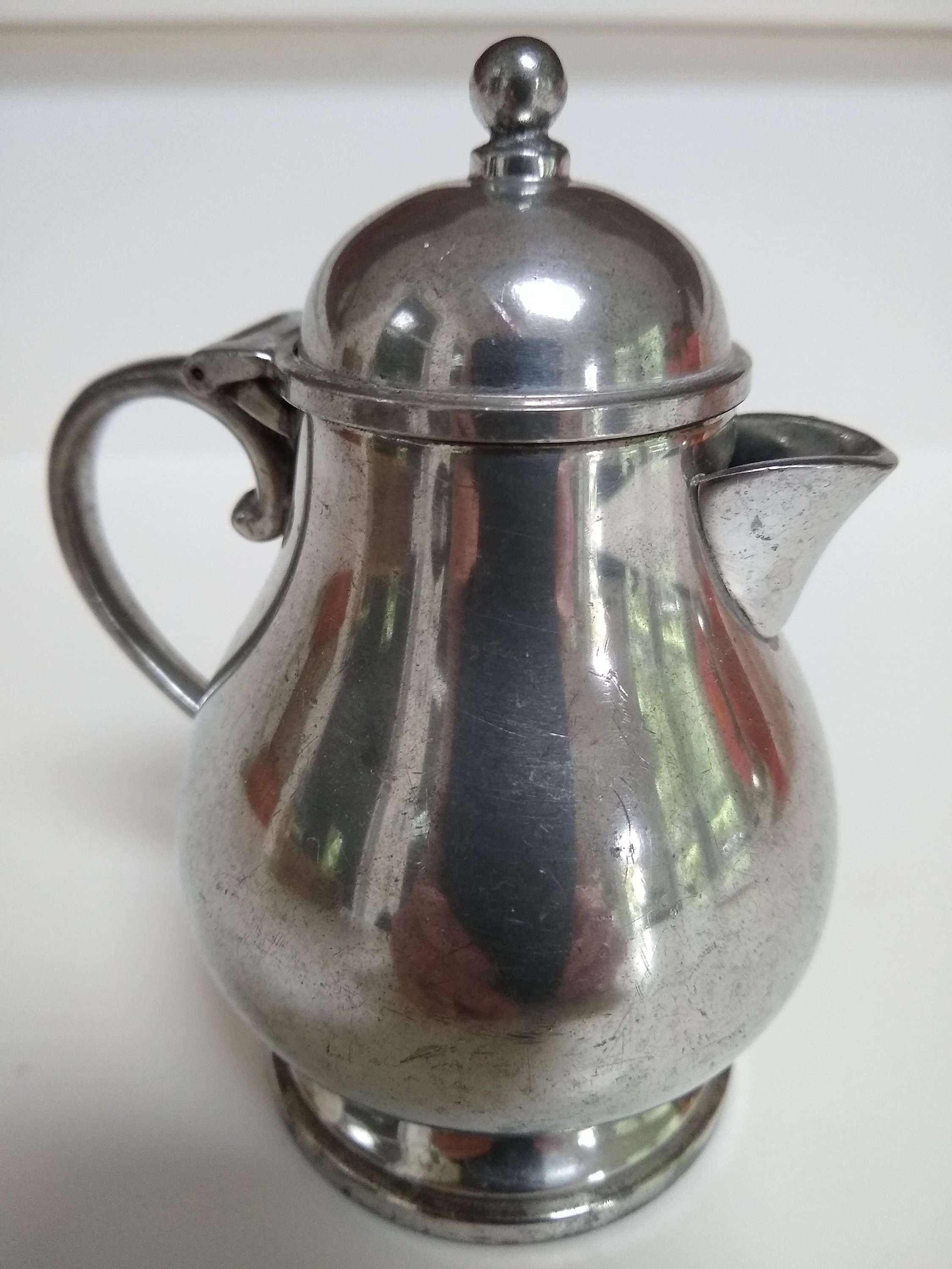 Vintage Pewter Creamer With Hinged Lid and Saucer Danish Etsy