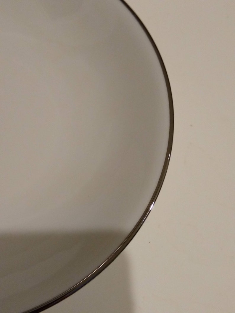 Vintage White China Salad / Soup Bowls With Platinum Rims Etsy