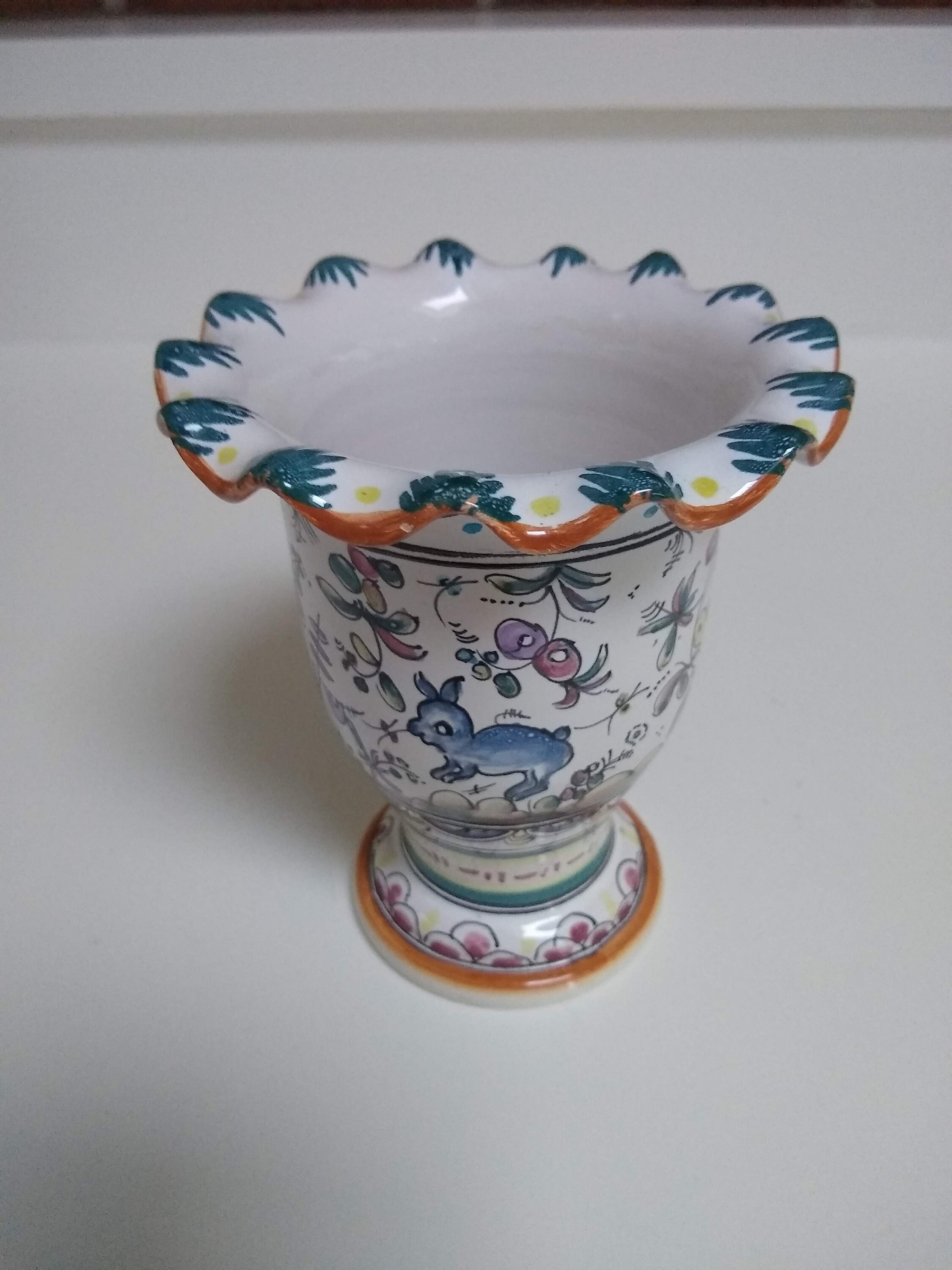 vintage * Portugal ribbon flower vase 【公式通販】