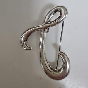 Vintage Sterling 925 Silver Ribbon Design Brooch, Pin