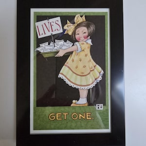 Small  Mary Engelbreit Print in 4 3/4&quot; x 6 3/4&quot; Black Metal Frame, Gift for Graduate, Career Changer, Person starting Out in Life