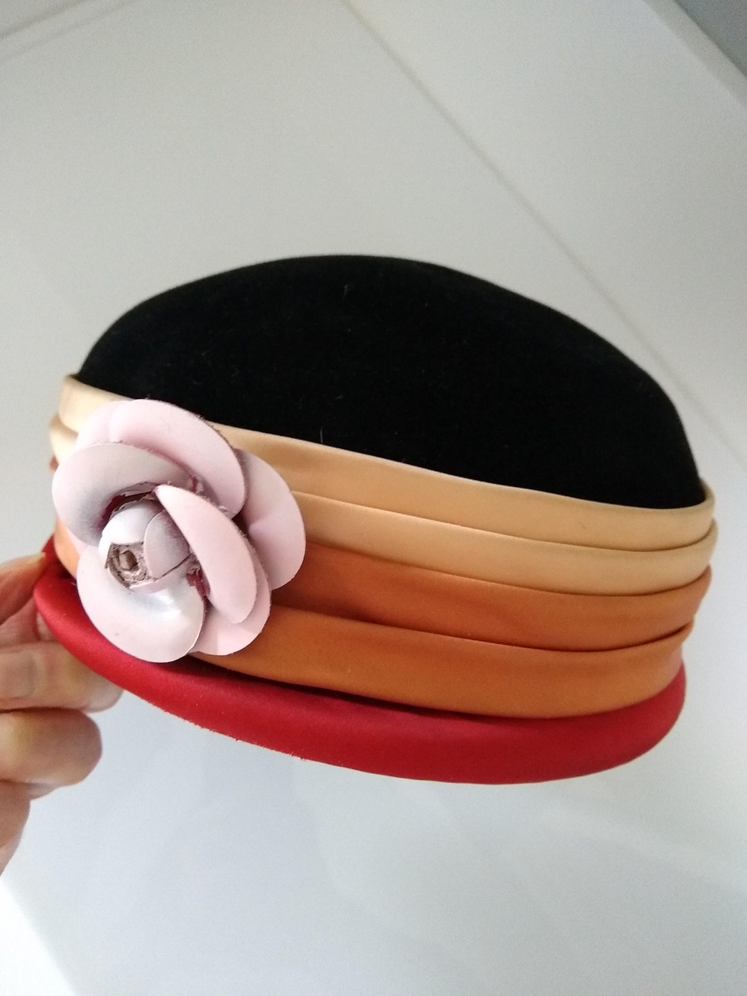 Italian Black Velour Sculptural Hat main image 1