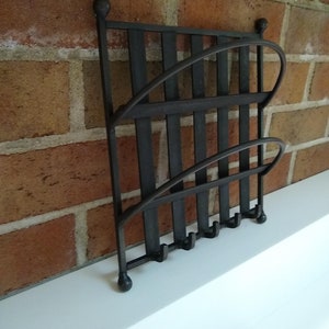 Vintage Forged Iron Hallway Wall Mount Mail Rack and Key Holder, Iron Key Hooks, Iron Wall Rack, Iron Wall Hook