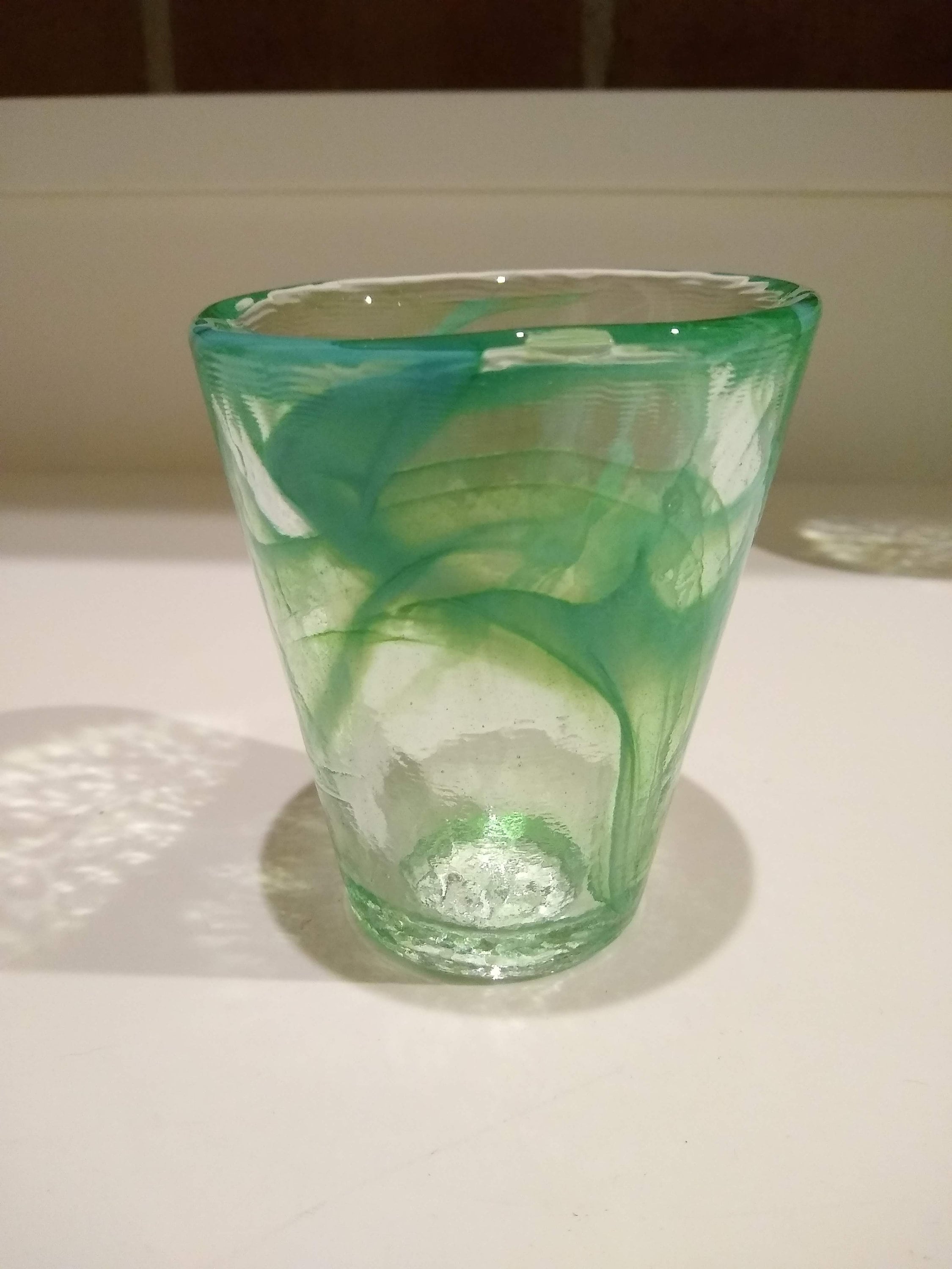 Vintage Kosta Boda Blue Green Swirl Glass Tumblers, Sold Vintage Kosta Boda Blue Green Swirl Glass Tumblers, Sold
