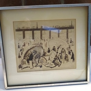 RARE Early 20th Century Framed Etching, Numbered 1/100, Aquatint &quot;Sea Beach&quot; by Salvatore Pinto, Signed in Pencil, Limited Edition