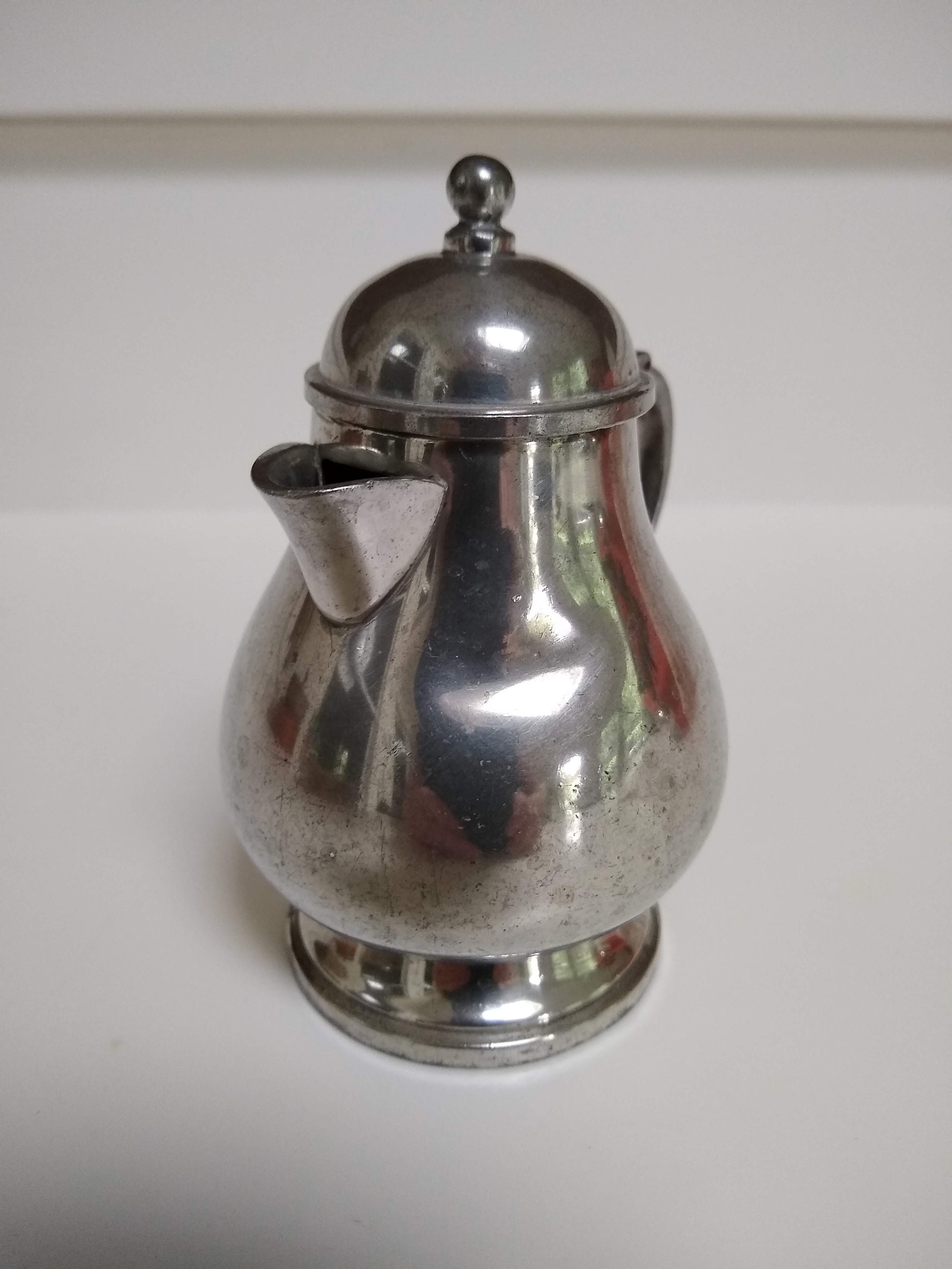 Vintage Pewter Creamer With Hinged Lid and Saucer Danish Etsy