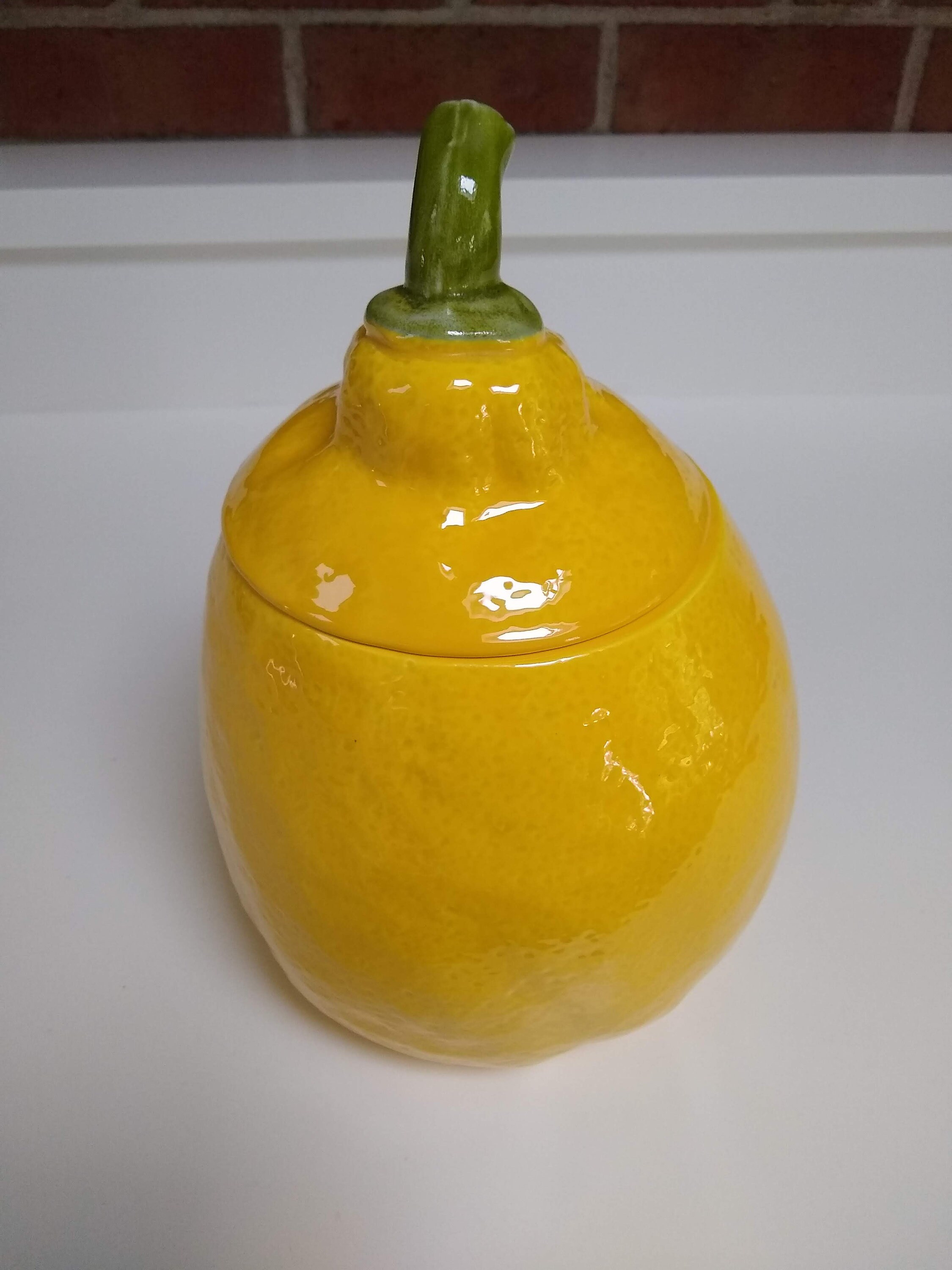 Vintage Lemon Cookie Jar Large Lemon Fruit Ceramic Kitchen Etsy
