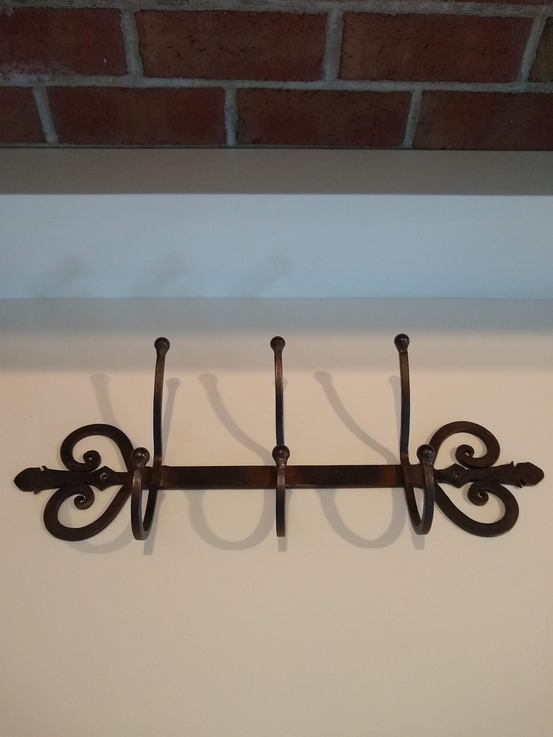 Vintage Spanish Style Wrought Iron Wall Coat Hook, Hat Rack Etsy