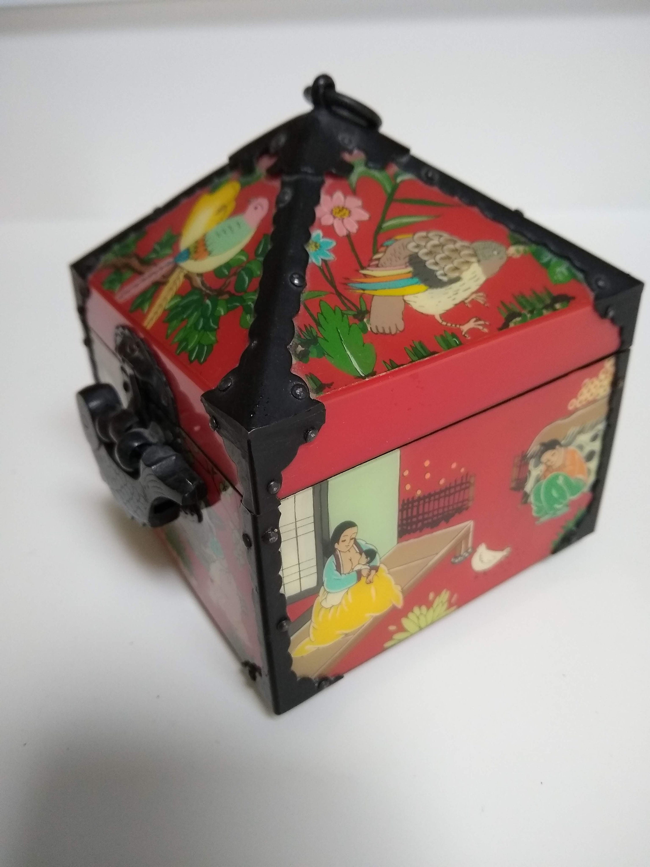 Unusual Vintage Japanese Jewelry Box with Lock Small Asian Etsy