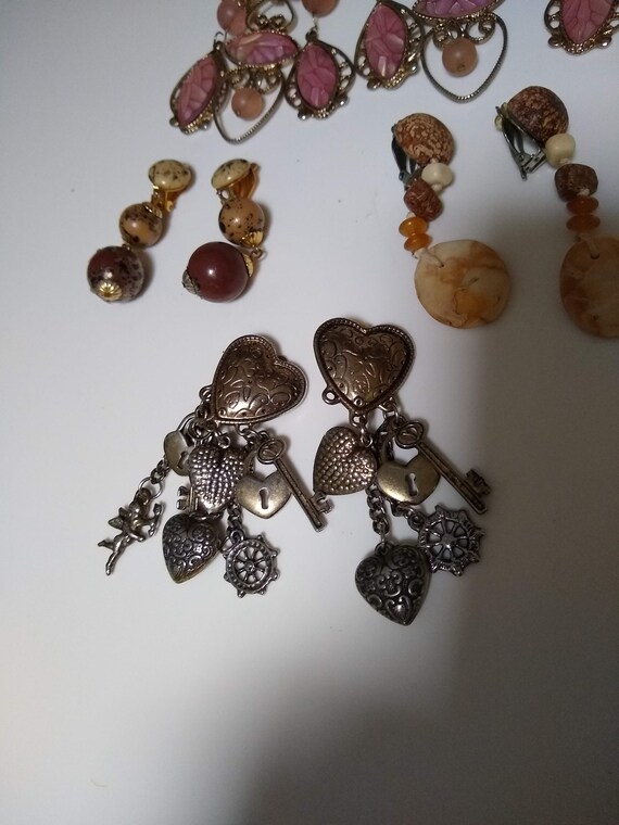 Four Pairs Vintage Costume Jewelry, Clip-on Earri… - image 2