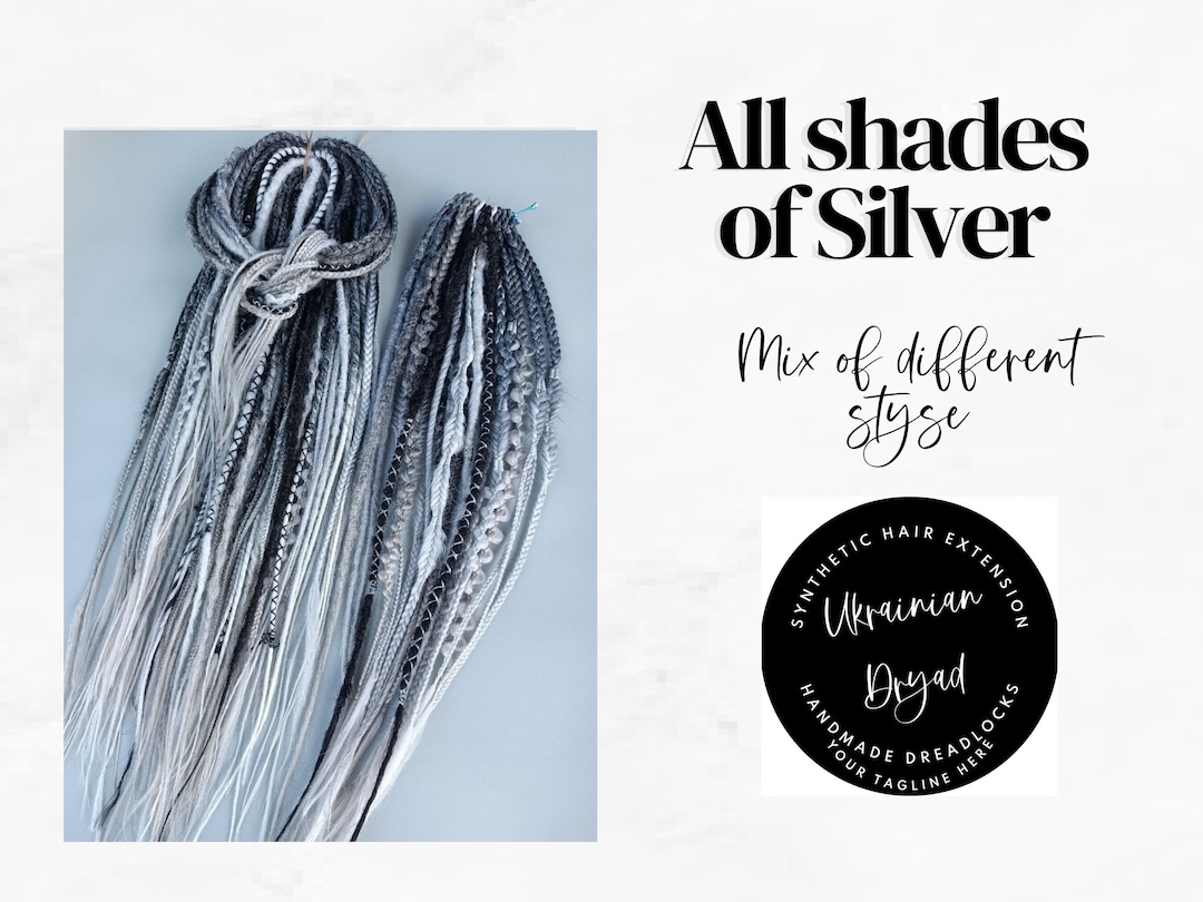 All Shade of Silver Dreadlocks/natural Looking DE Dreadlocks/grey Ombre