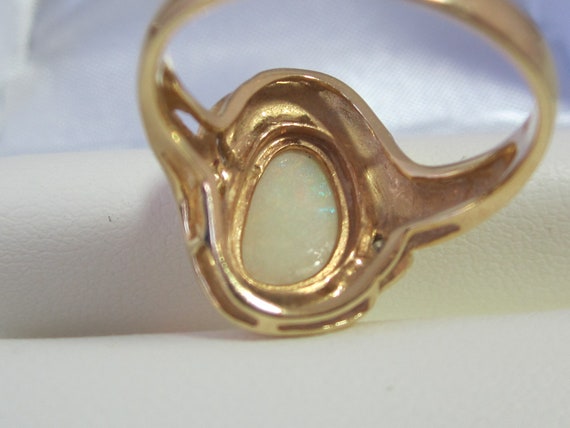 OPAL RING // Natural Opal Ring // Opal & Diamond … - image 5