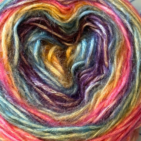 Soft Acrylic Yarn - Soft Machine Washable Yarn - Southwest Sunset Colors - Pink - Yellow - Blue - Purple Yarn - Rainbow Yarrn - Soft Yarn