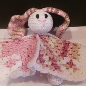 Baby Bunny Lovey/Lovie II 7 color options II#1, pink/tan,white