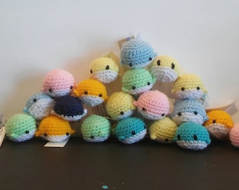 Crocheted Kawaii stuffed toy whale