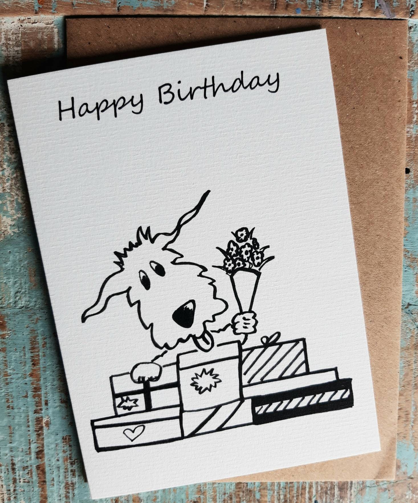 Funny Dog Birthday Card - Illustrated Animal Greetings Card - Etsy UK