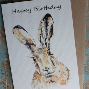 Glückwunschkarte Zum Geburtstag Hase Natur Wildtier BRAUN HASE