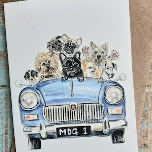 MOTORMUTTS MG Midget DOGS Blank, Terriër, mopshonden, Jack Russell, Frenchies, papillon, greyhound.
