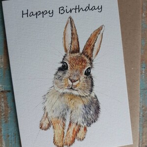 Happy Birthday RABBIT Grußkarten HÄSCHEN natur WILDLIFE