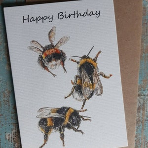 Happy Birthday Biene Grußkarte Hummel Natur Biene