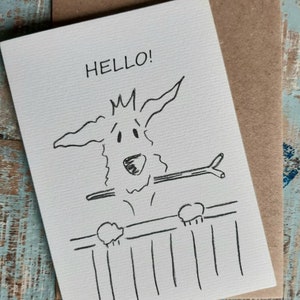 HELLO DOG STICK Grüße Karte-Tier-Karte--Hund -lustig -hallo