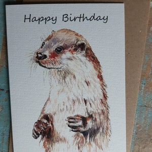 Buon compleanno OTTER Biglietto di auguri TARKA natura OTTER fauna selvatica