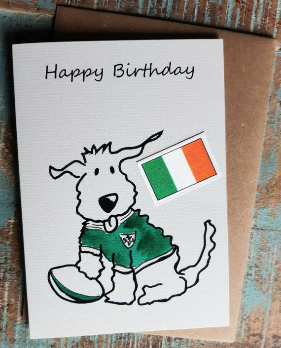 Ireland Rugby Irish Birthday Card Dog Greetings Card Animal Etsy Ireland Rugby Irish Birthday Card Dog Greetings Card Animal Etsy