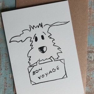 BON VOYAGE DOG - Grüße Karte-Tier Karte-lustig -leaving-urlaub