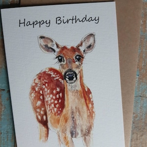 Alles Gute zum Geburtstag DEER Grüße Karte Tierwelt Natur BAMBI