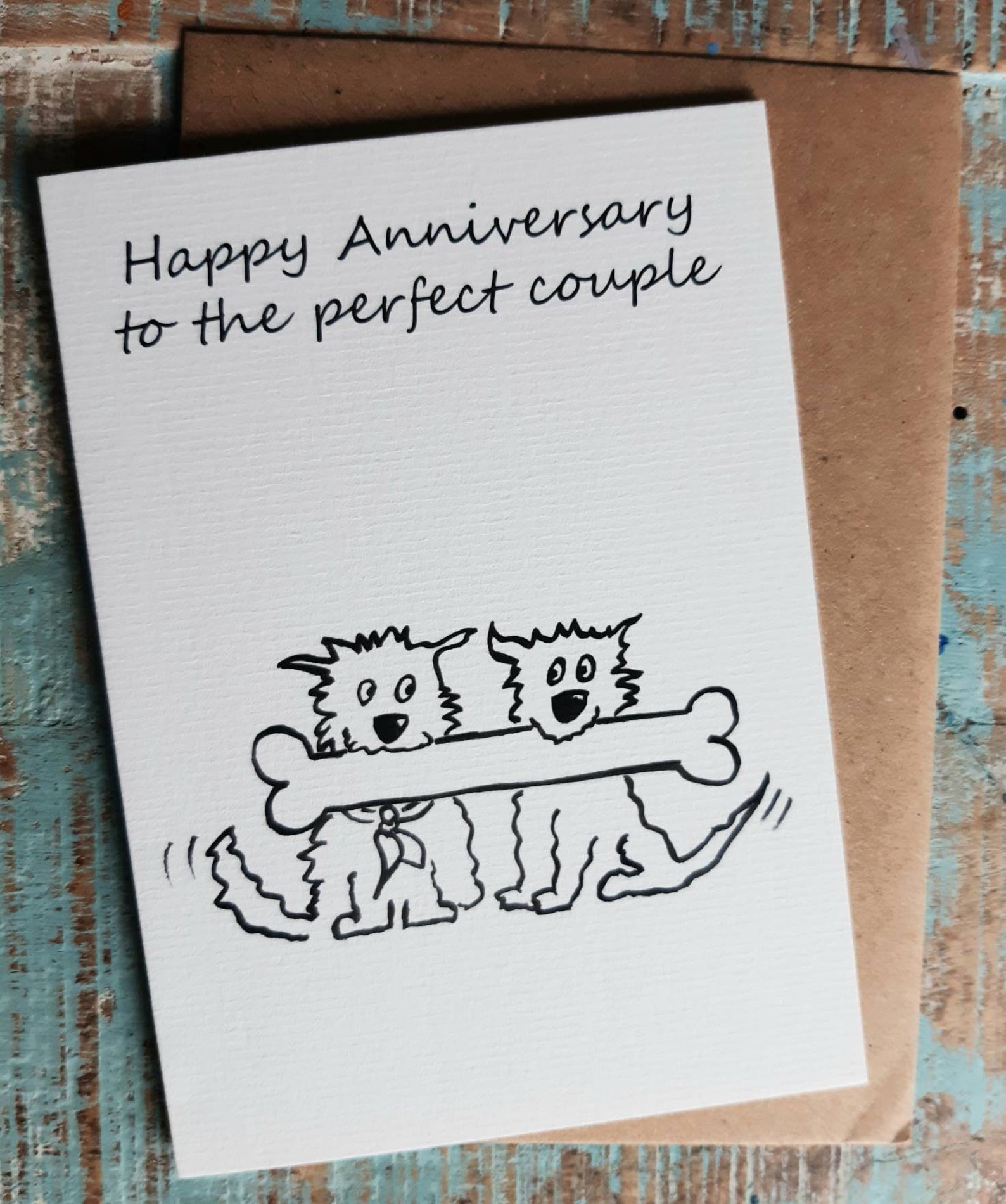 HAPPY ANNIVERSARY Greetings Card-animal Card dog funny - Etsy