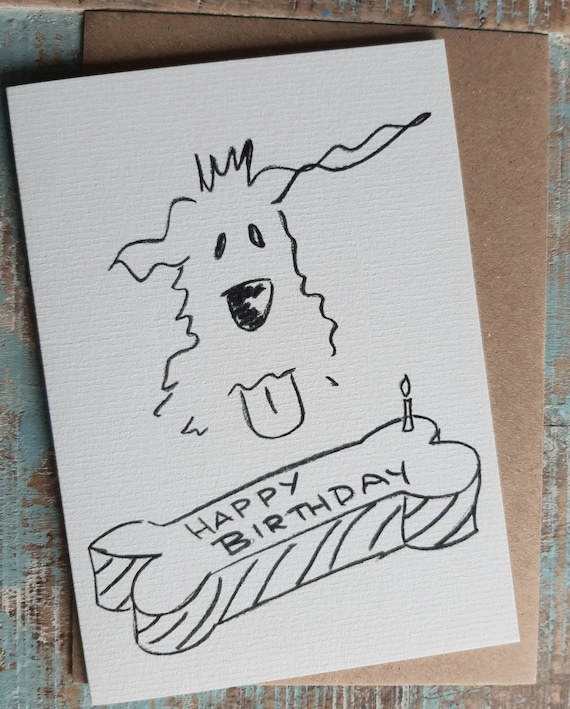BIRTHDAY CARD CAKE Dog Greetings Card-animal Card-funny | Etsy