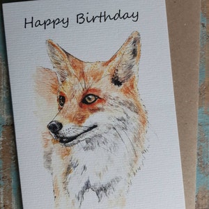 Alles Gute zum Geburtstag FOX Grüße Karte CUNNING FOX Natur roter Fuchs