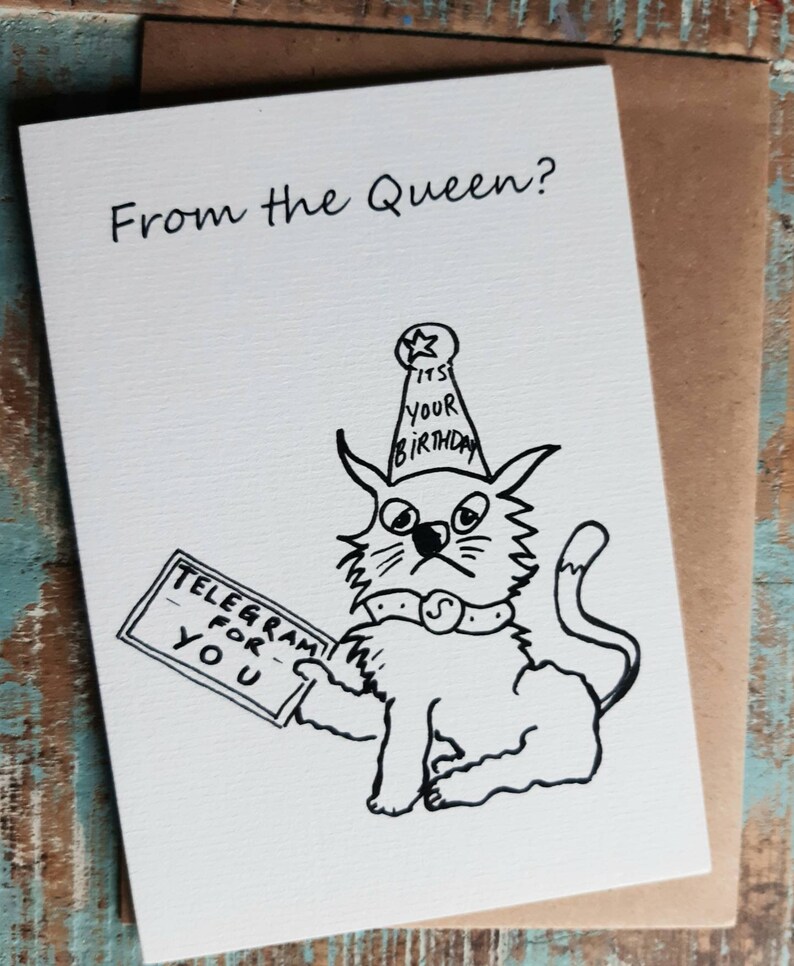 TELEGRAM FROM the QUEEN- -greetings Card-- Animal Card-funny -happy ...