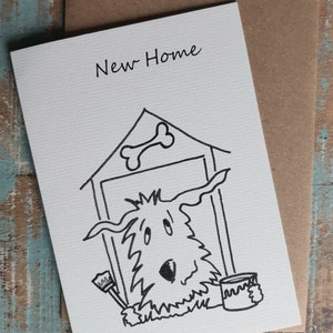 NEUE HOME DOG - Grüße Karte-Tier-Karte-lustig -neues Zuhause