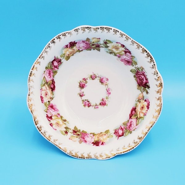 Silesia Porcelain Floral Bowl/ Vintage Porcelain Bowl/ Hermann Ohme