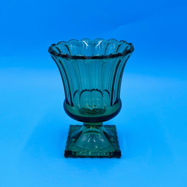 Emerald Green Footed Glass Vase