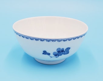 Blue and White Floral Porcelain Bowl; Chip Dent Crack; Craft Porcelain