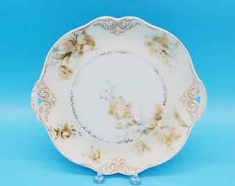 Porcelain Floral Plate; Ohme Silseia Old Ivory Plate; Vintage Plate; Vintage German Plate