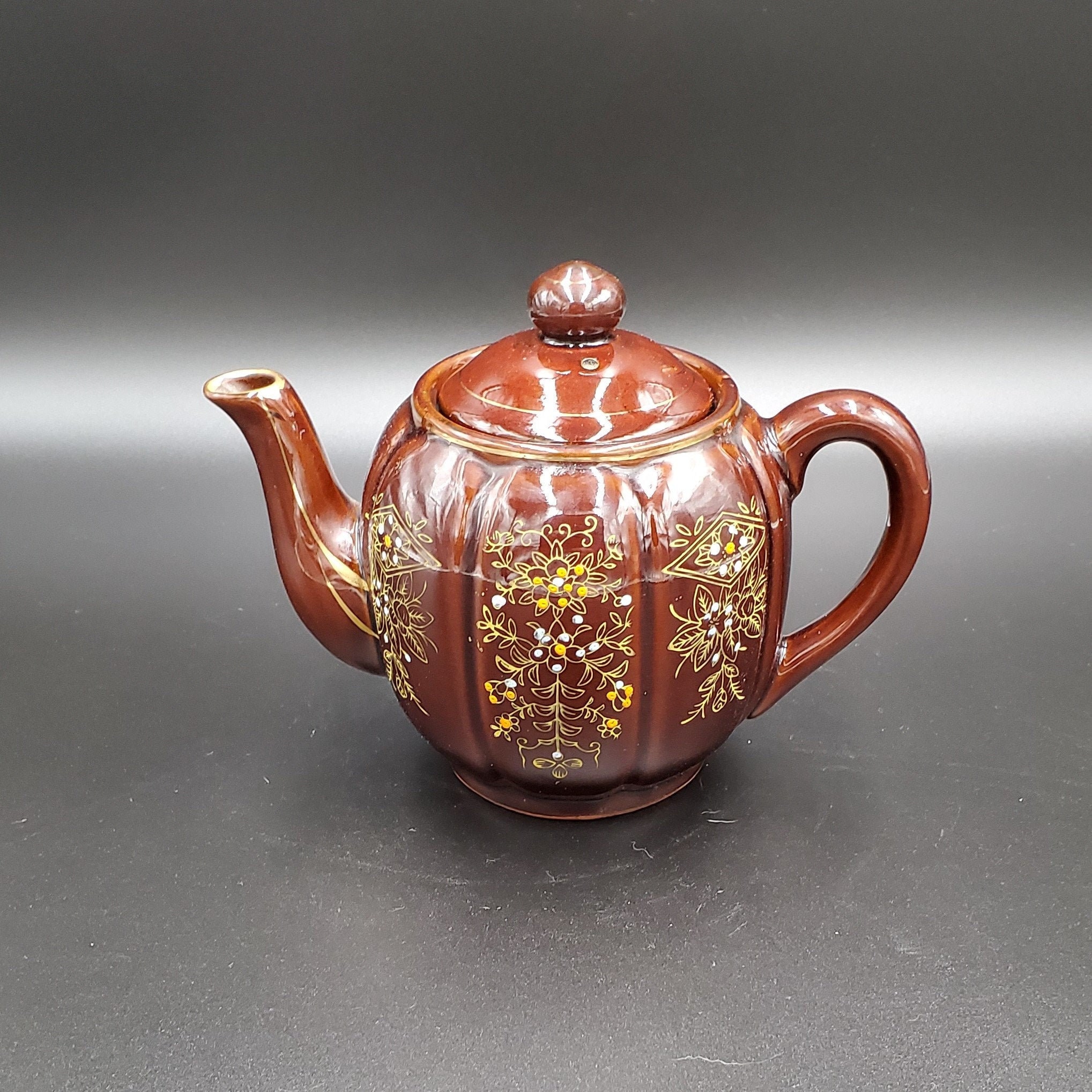 Brown Hand Painted Teapot Made in Japan Japanese Brown Etsy