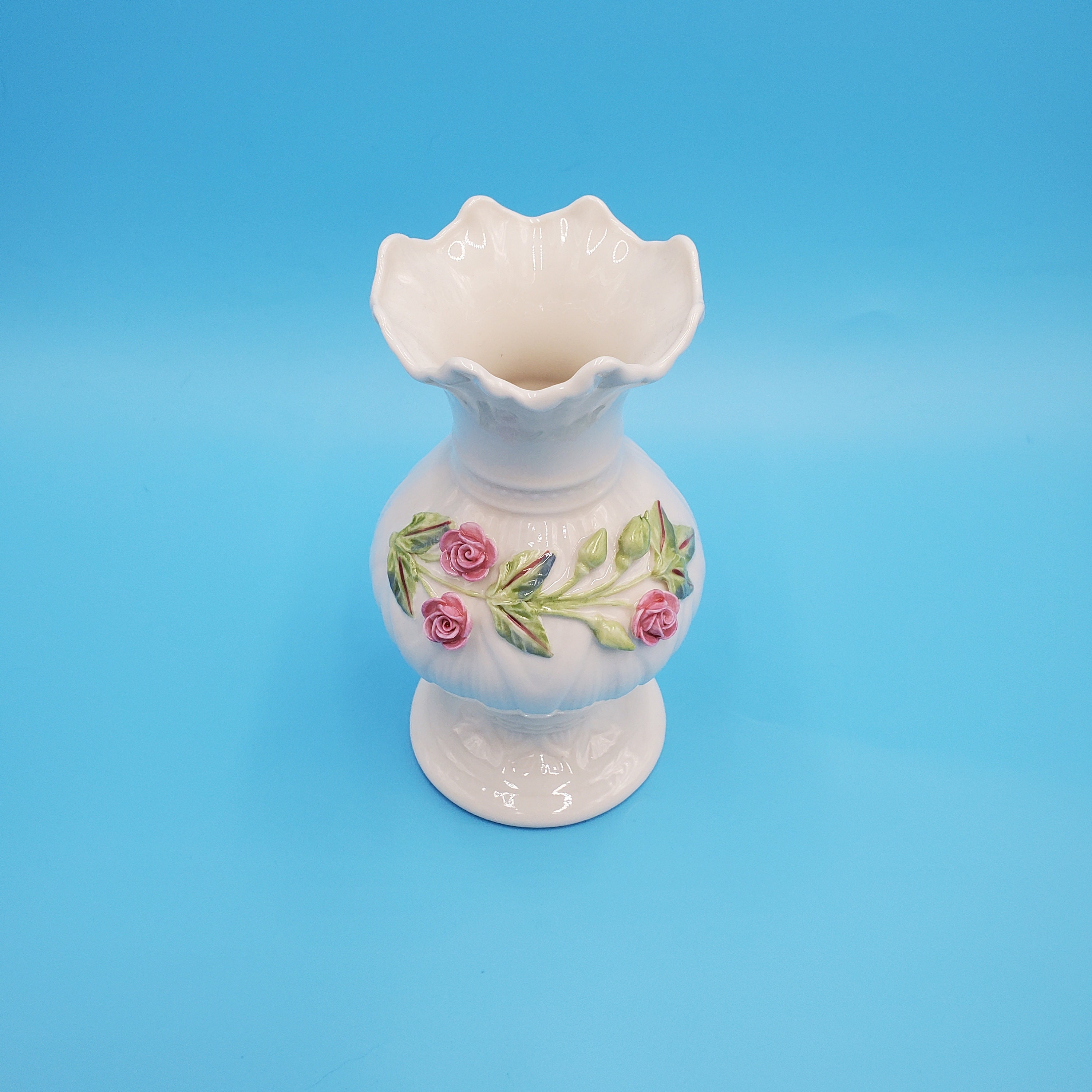 Belleek Floral Vase Flower Vase White Porcelain Vase Etsy