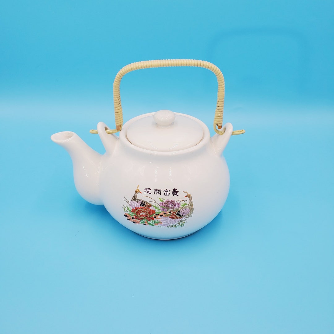 Peacock Teapot, Made in Taiwan Animal Teapot White Teapot Etsy