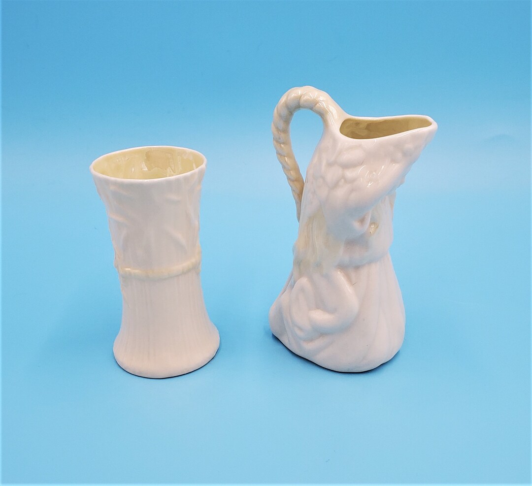 Belleek Vase and Pitcher 1950s Belleek Belleek Pitcher Etsy