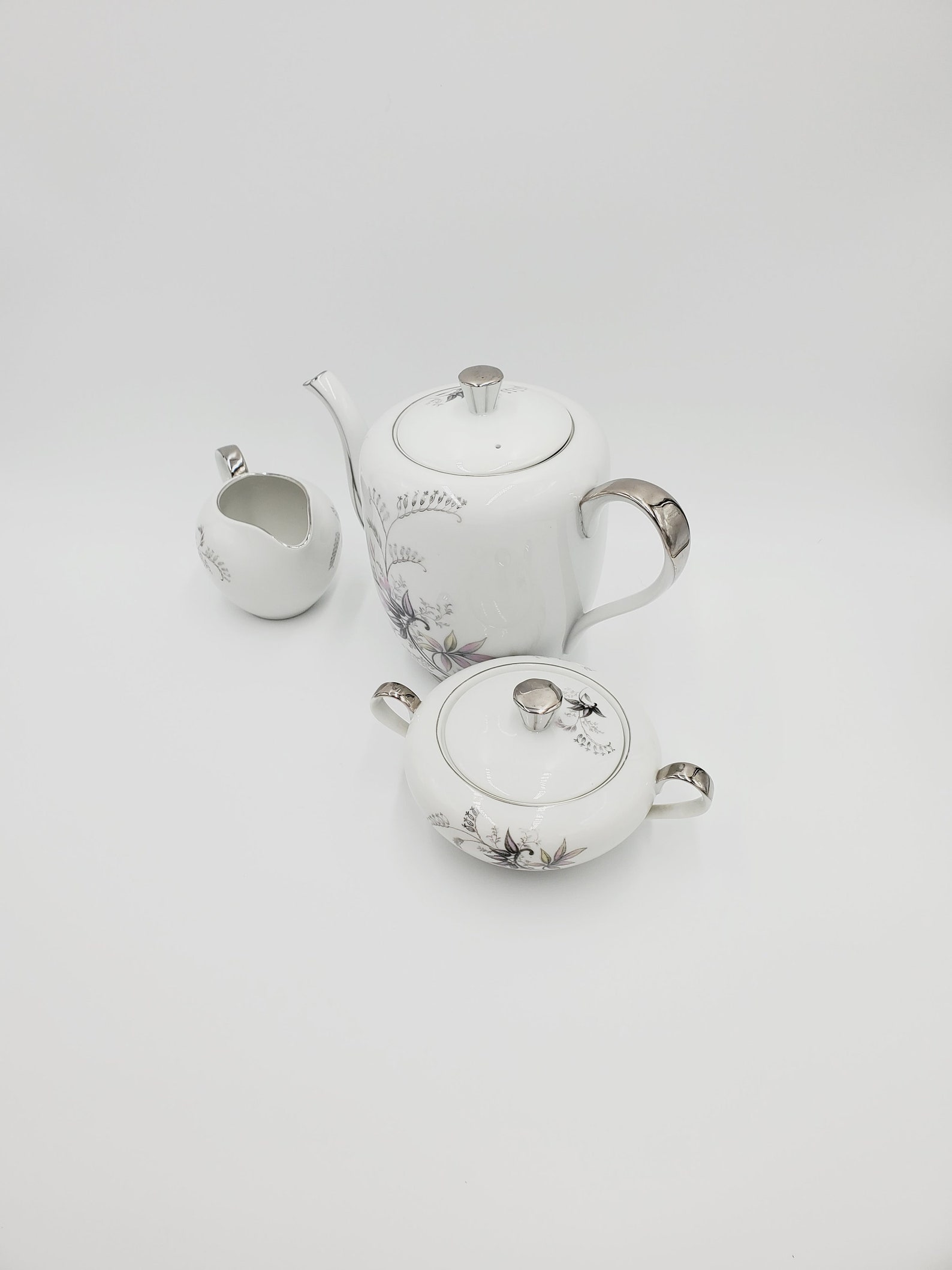 Seyei Fine China Tea Set/ Teapot Sugar and Creamer/ Made in Etsy
