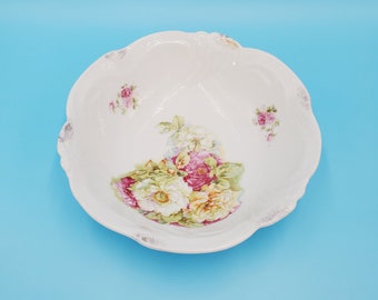 Hand Painted Floral Bowl; Floral Trinket Bowl