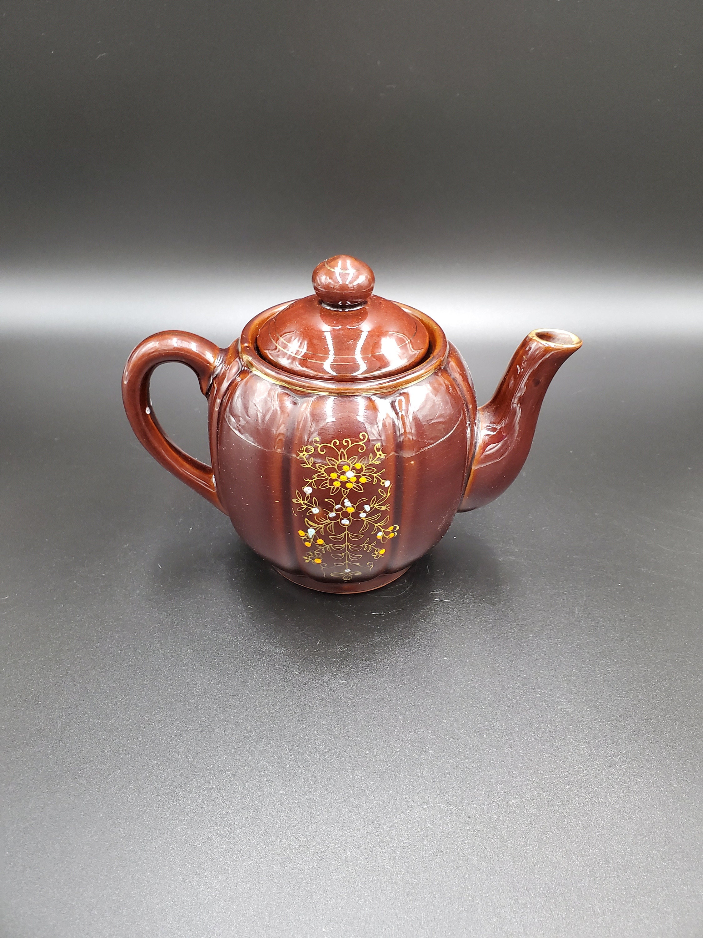 Brown Hand Painted Teapot Made in Japan Japanese Brown Etsy