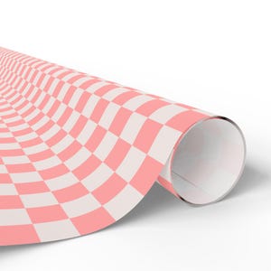 Chic Pink Checker Wrapping Paper - Perfect for Birthdays, Holidays, Gifts, Party Supplies, Creative Packaging